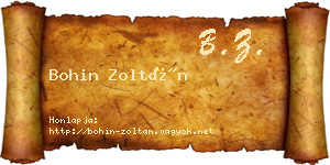 Bohin Zoltán névjegykártya
